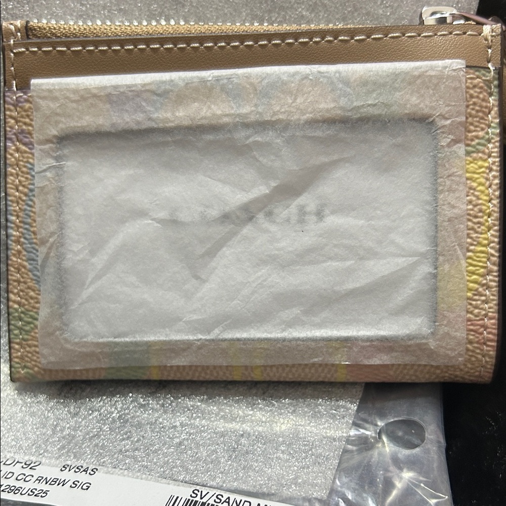 Coach Mini Skinny ID Case in Rainbow Pastels NEW IN PCKG - Picture 3 of 7